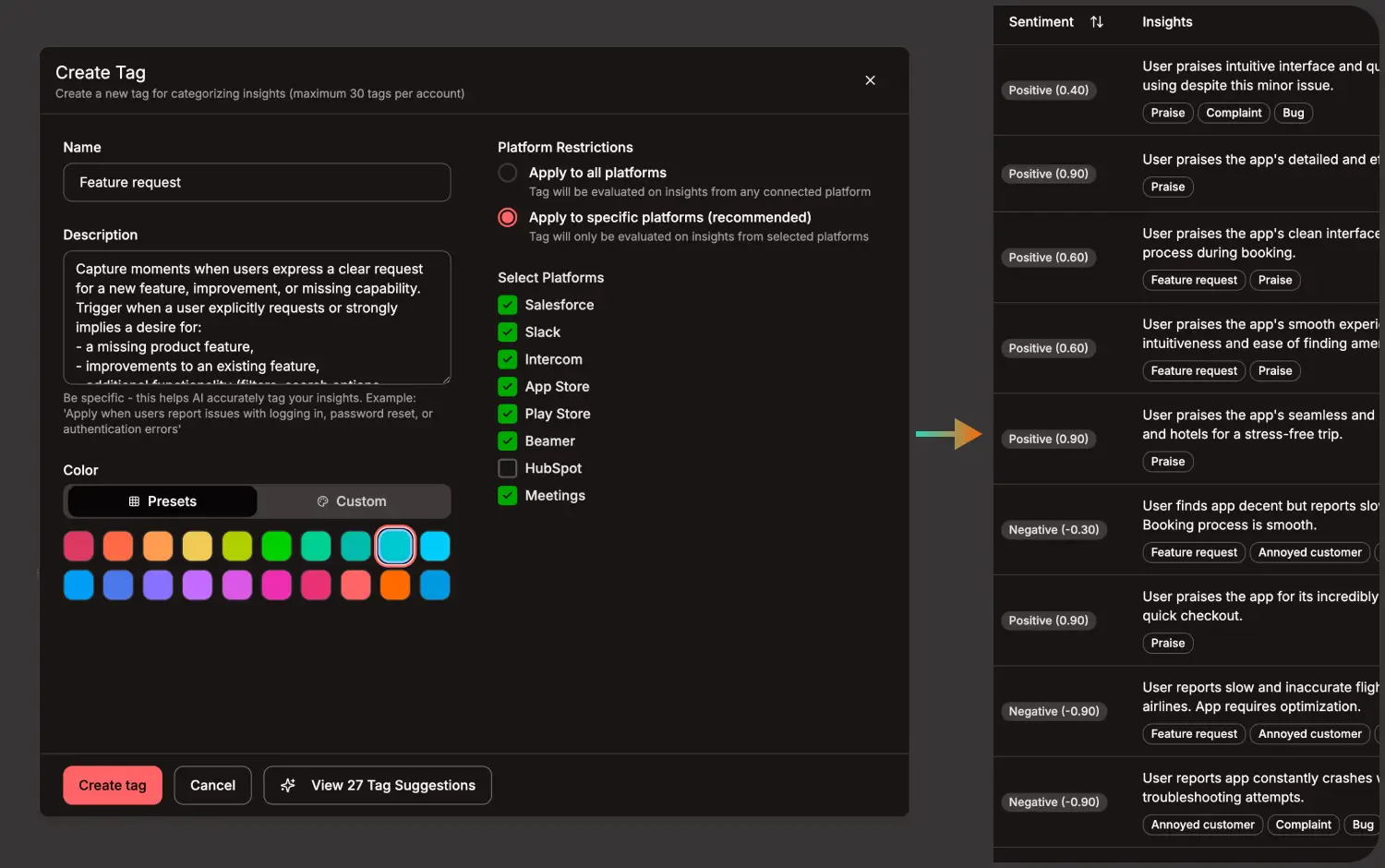 Auto tagging interface